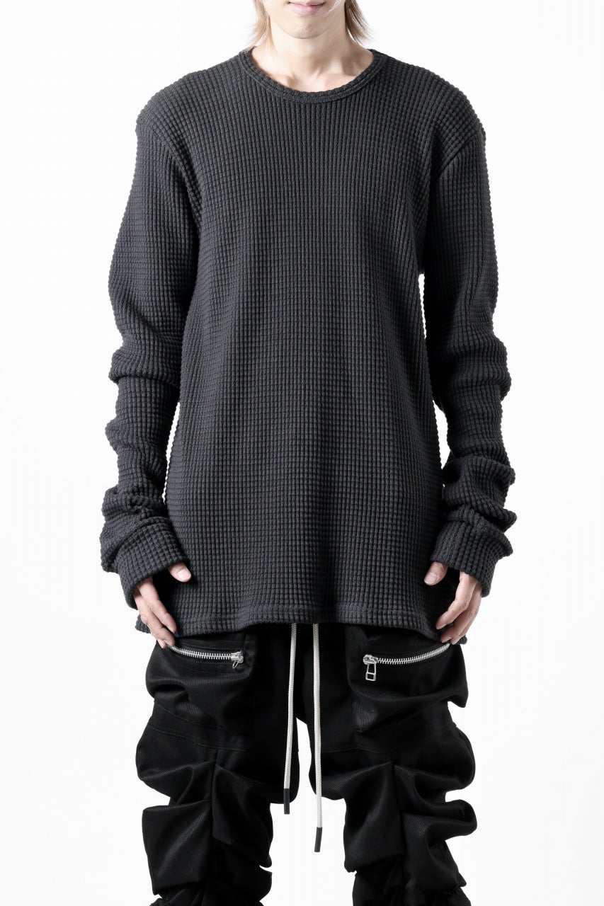 A.F ARTEFACT exclusive REGULAR FIT TOP / HEAVY WAFFLE JERSEY (D.GREY)