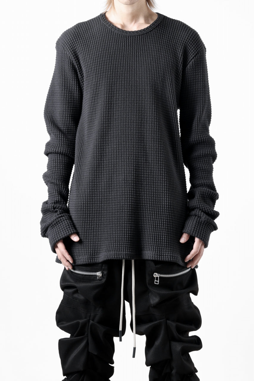 A.F ARTEFACT exclusive REGULAR FIT TOP / HEAVY WAFFLE JERSEY (D.GREY)