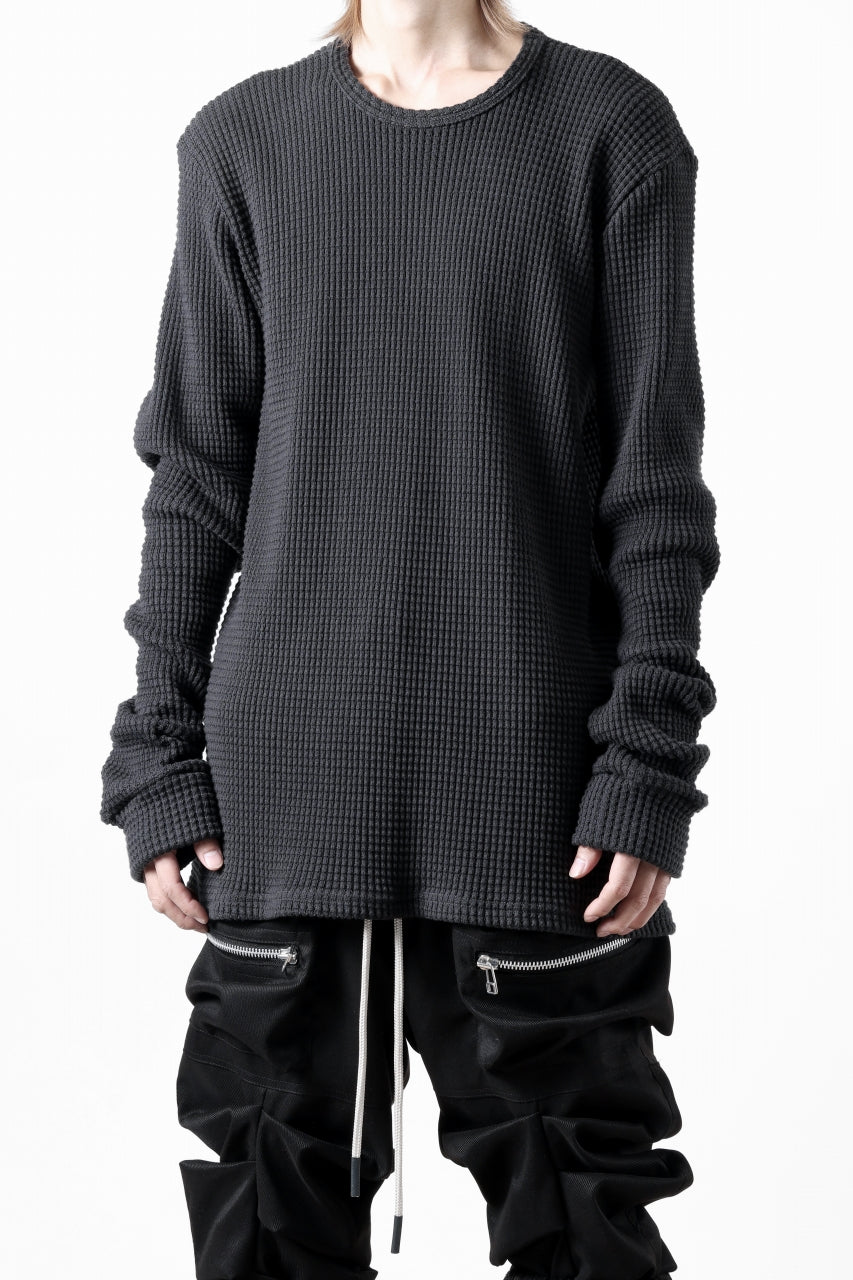 A.F ARTEFACT exclusive REGULAR FIT TOP / HEAVY WAFFLE JERSEY (D.GREY)