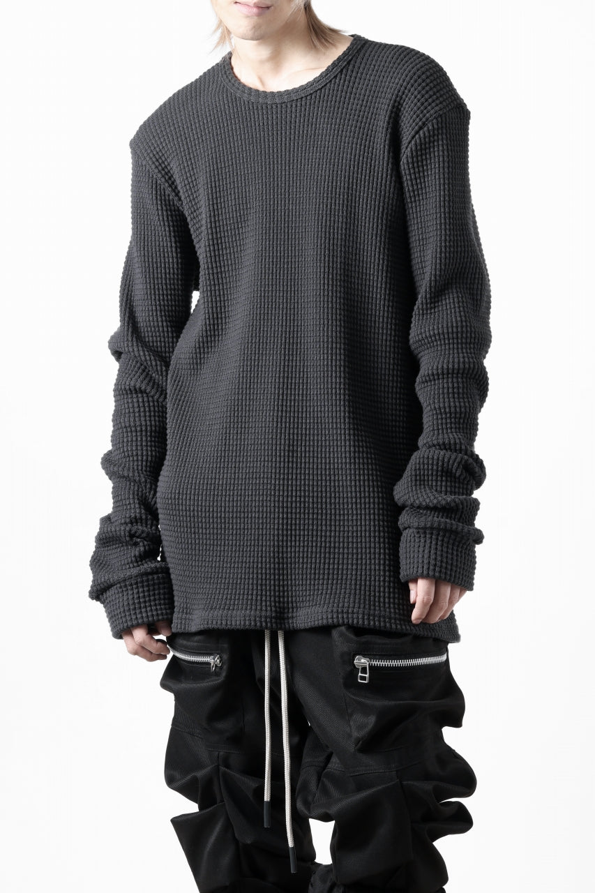 A.F ARTEFACT exclusive REGULAR FIT TOP / HEAVY WAFFLE JERSEY (D.GREY)