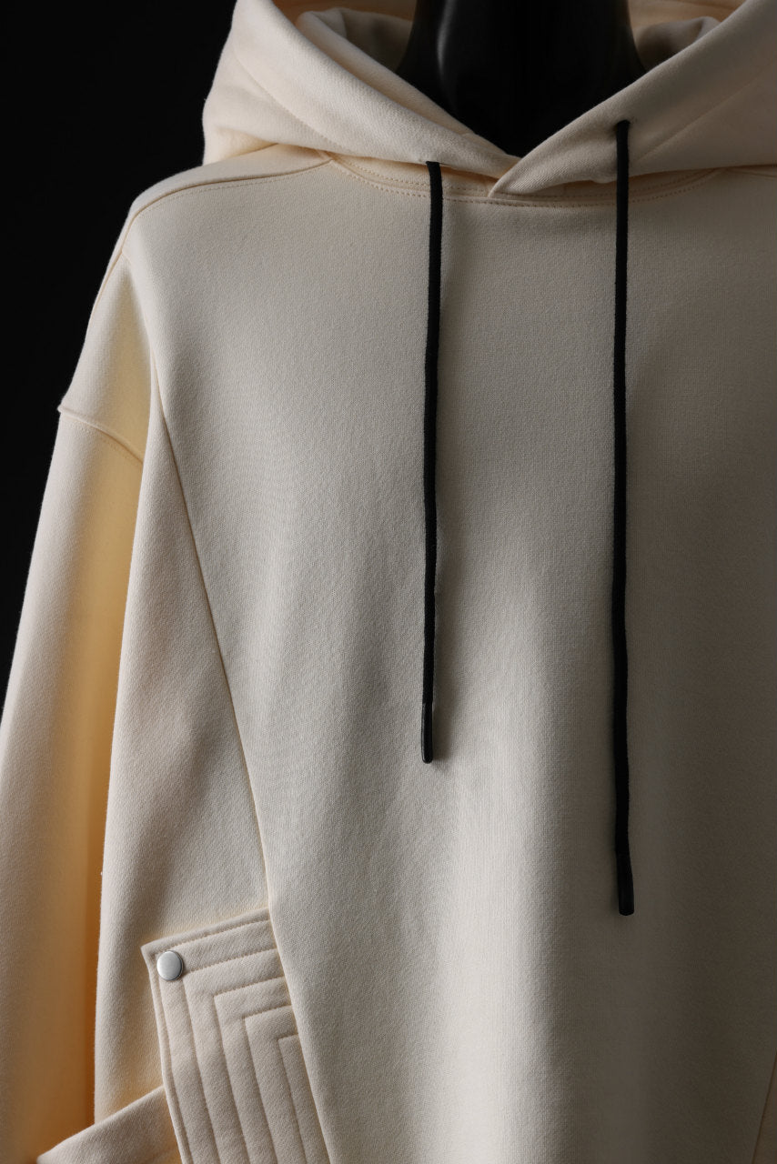 A.F ARTEFACT FLAP-DETAIL SWEAT HOODIE (CREAM)