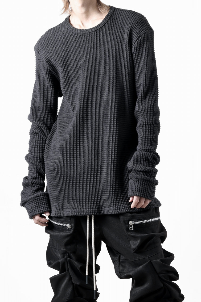 A.F ARTEFACT exclusive REGULAR FIT TOP / HEAVY WAFFLE JERSEY (D.GREY)