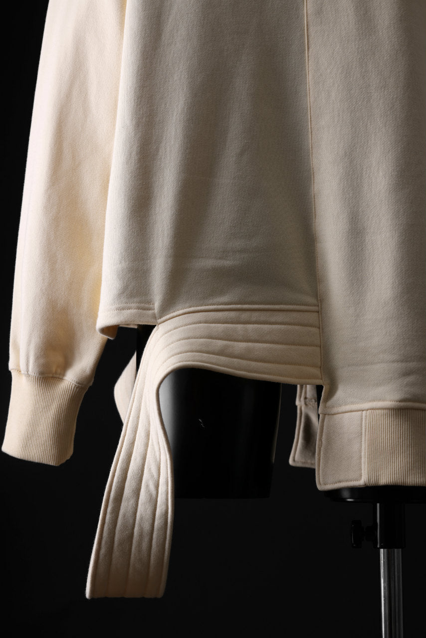 A.F ARTEFACT ASYMMETRY LOOP HEM SWEAT HOODIE (CREAM)