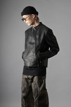 画像をギャラリービューアに読み込む, ierib Detachable Front Panel Jacket / Shiny Nubuck Horse (BLACK)