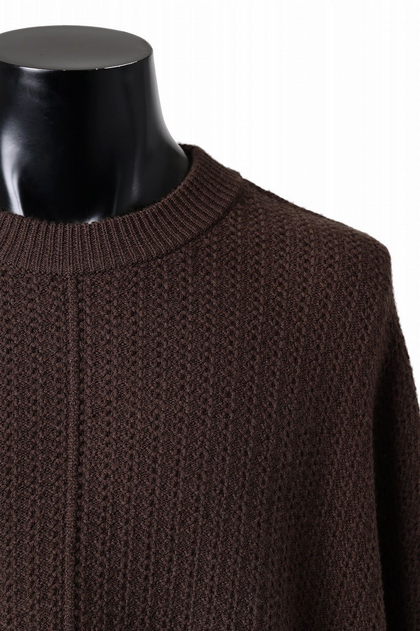 画像をギャラリービューアに読み込む, D-VEC FISHERMANS KNIT CREW (BROWN)