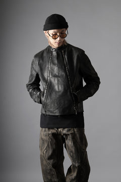 画像をギャラリービューアに読み込む, ierib Detachable Front Panel Jacket / Shiny Nubuck Horse (BLACK)