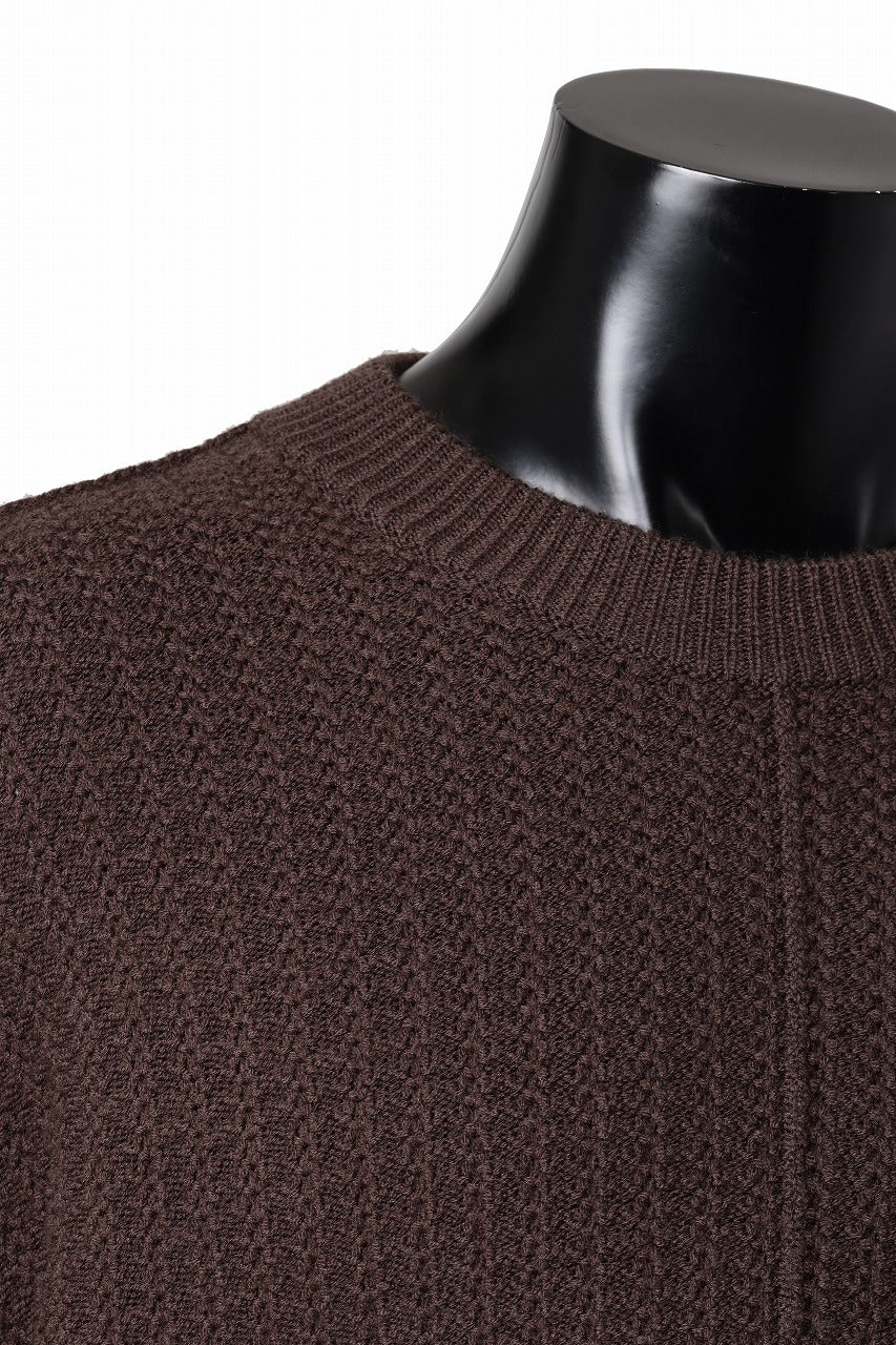 Load image into Gallery viewer, D-VEC FISHERMANS KNIT CREW (BROWN)