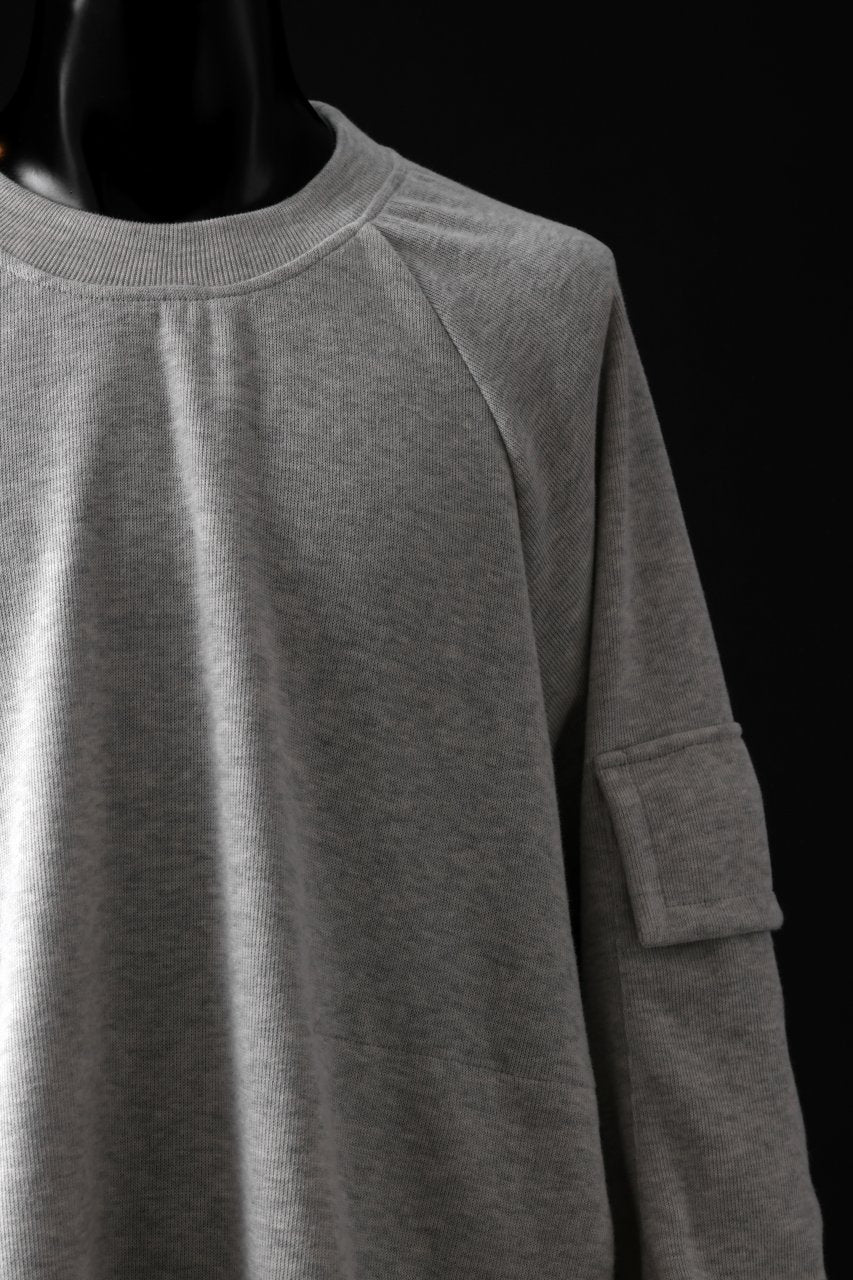 A.F ARTEFACT FLAP POCKET RAGLAN TOP / COPE KNIT JERSEY (LIGHT GREY)