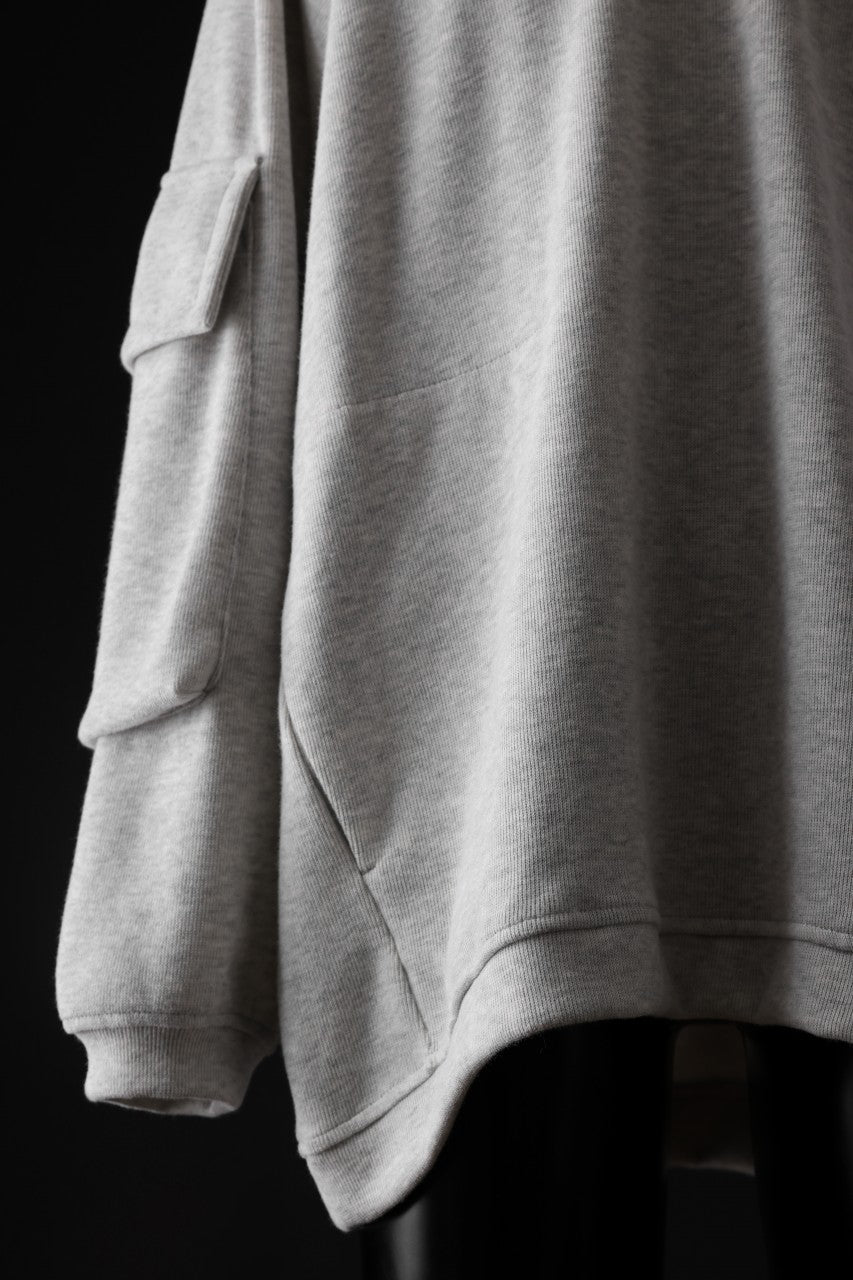 A.F ARTEFACT FLAP POCKET RAGLAN TOP / COPE KNIT JERSEY (LIGHT GREY)