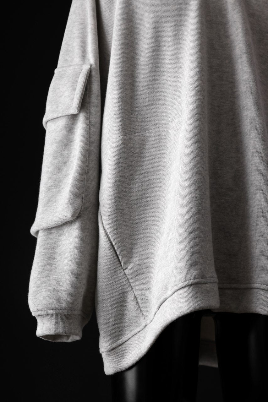 A.F ARTEFACT FLAP POCKET RAGLAN TOP / COPE KNIT JERSEY (LIGHT GREY)