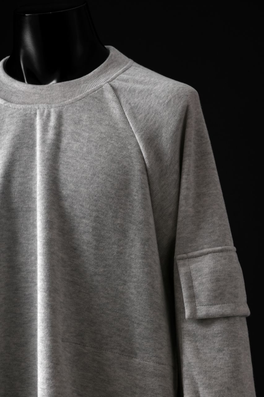 A.F ARTEFACT FLAP POCKET RAGLAN TOP / COPE KNIT JERSEY (LIGHT GREY)