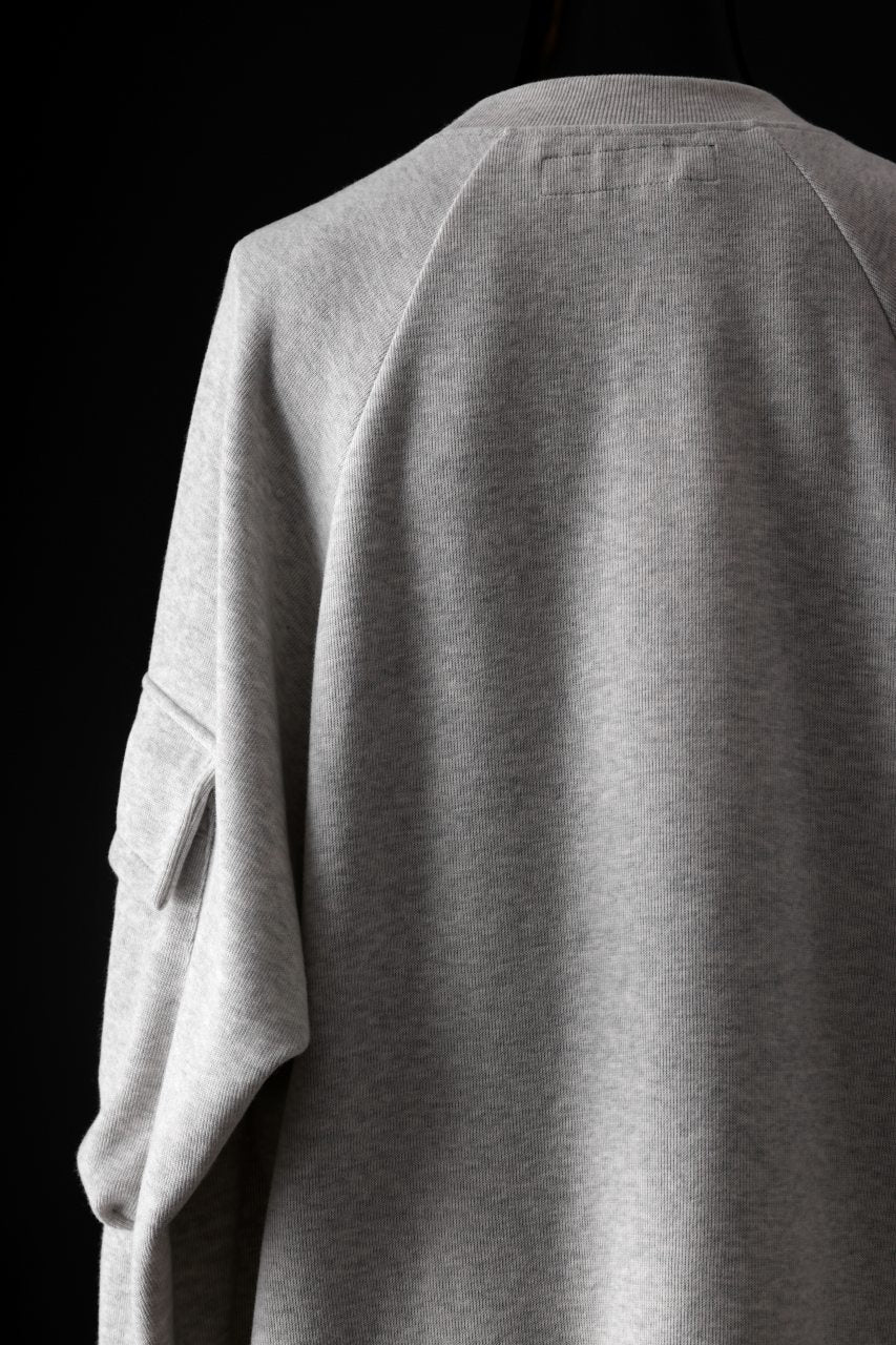 A.F ARTEFACT FLAP POCKET RAGLAN TOP / COPE KNIT JERSEY (LIGHT GREY)