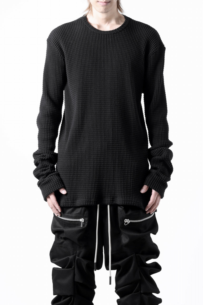 A.F ARTEFACT exclusive REGULAR FIT TOP / HEAVY WAFFLE JERSEY (BLACK)