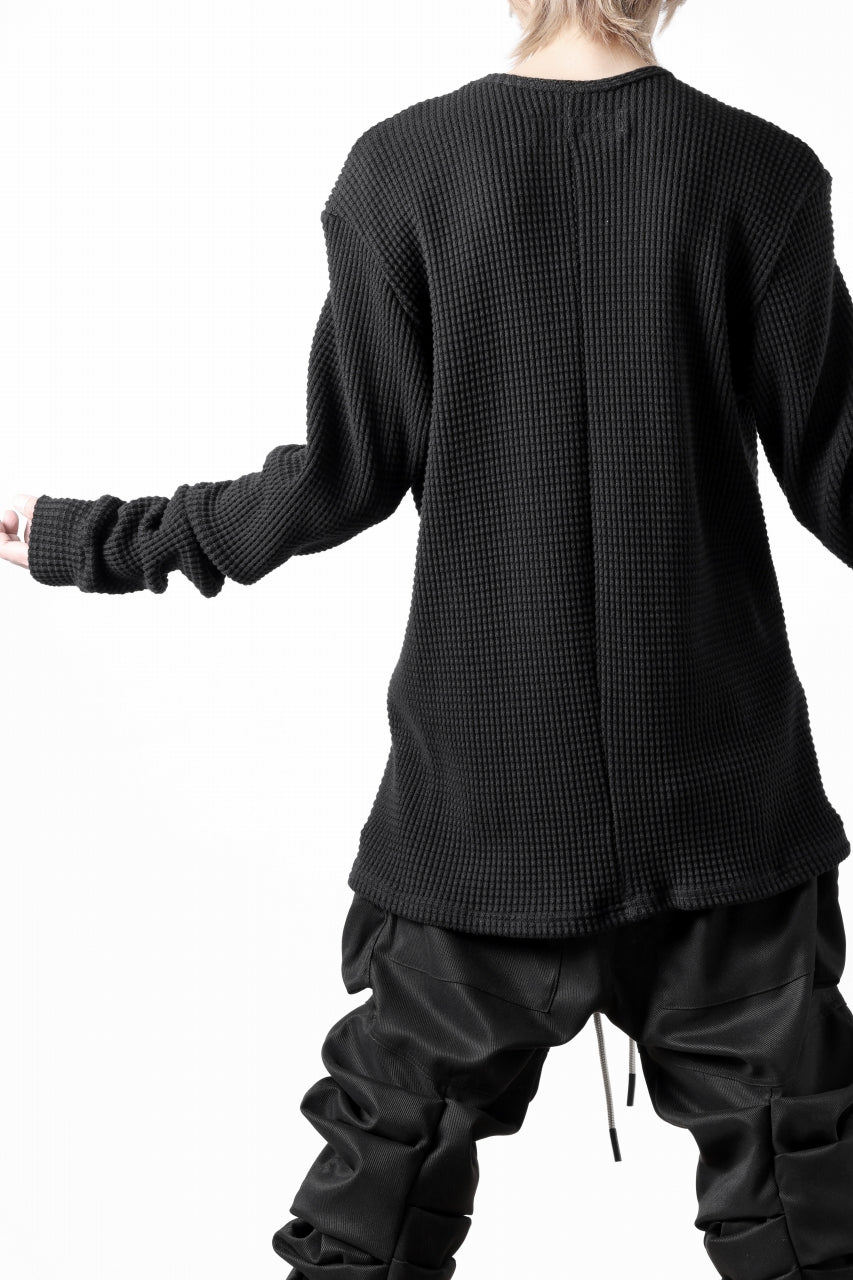 A.F ARTEFACT exclusive REGULAR FIT TOP / HEAVY WAFFLE JERSEY (BLACK)