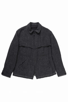 画像をギャラリービューアに読み込む, Y&#39;s for men BLOUSON with HAND STITCH / HOUNDSTOOTH WOOL (BLACK)