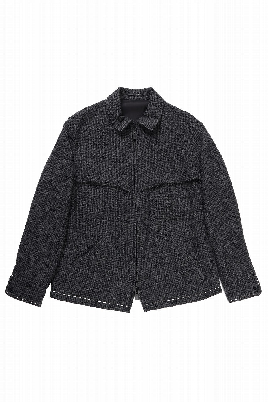 画像をギャラリービューアに読み込む, Y&#39;s for men BLOUSON with HAND STITCH / HOUNDSTOOTH WOOL (BLACK)