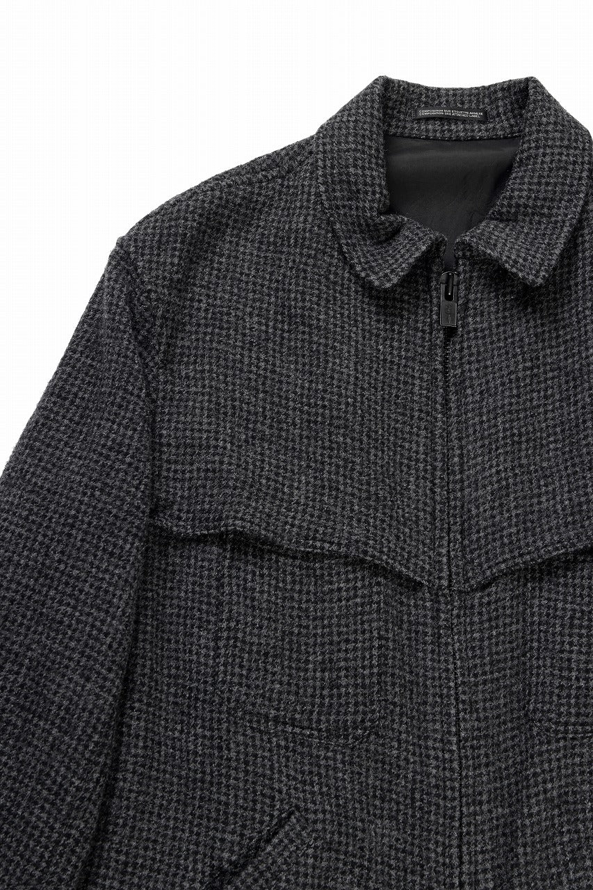 画像をギャラリービューアに読み込む, Y&#39;s for men BLOUSON with HAND STITCH / HOUNDSTOOTH WOOL (BLACK)