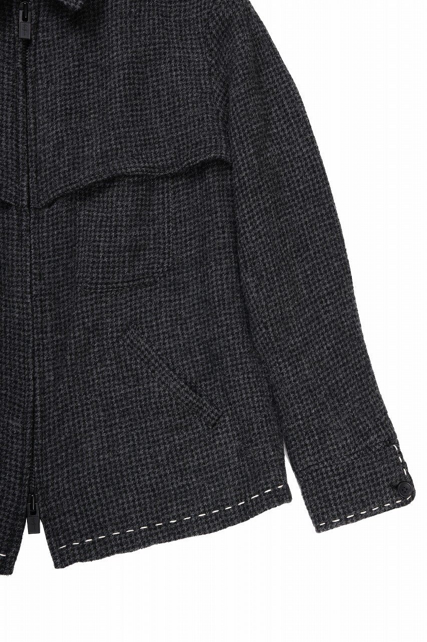 画像をギャラリービューアに読み込む, Y&#39;s for men BLOUSON with HAND STITCH / HOUNDSTOOTH WOOL (BLACK)