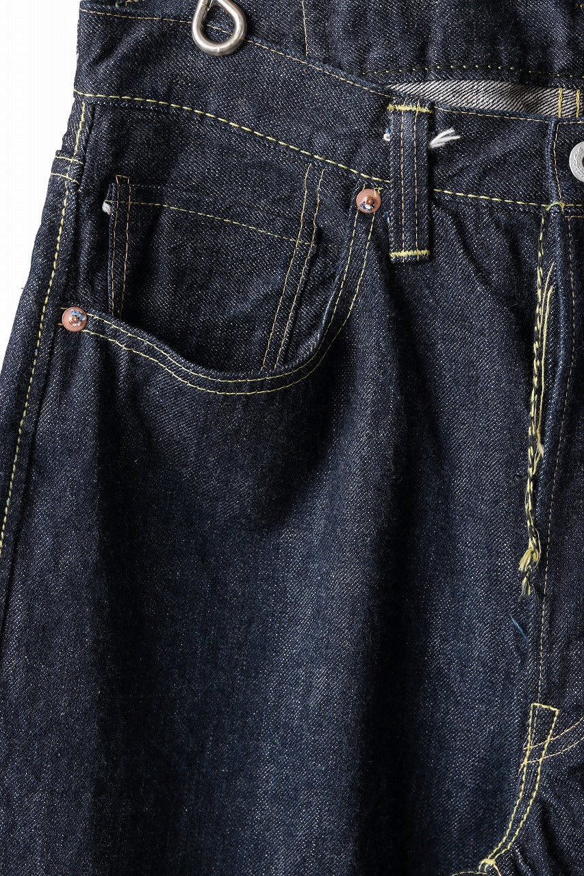 FULLCOUNT WWⅡ Model Brown Cotton Denim Pants / 13.7oz Zimbabwe Selvedge Denim (INDIGO BLUE / ONE WAHED)