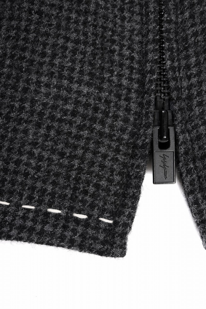 画像をギャラリービューアに読み込む, Y&#39;s for men BLOUSON with HAND STITCH / HOUNDSTOOTH WOOL (BLACK)