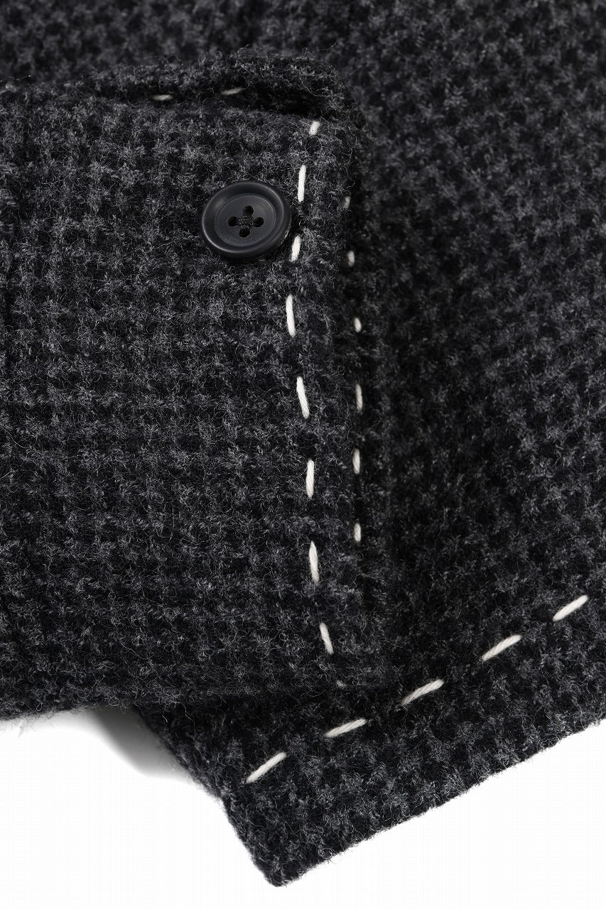画像をギャラリービューアに読み込む, Y&#39;s for men BLOUSON with HAND STITCH / HOUNDSTOOTH WOOL (BLACK)