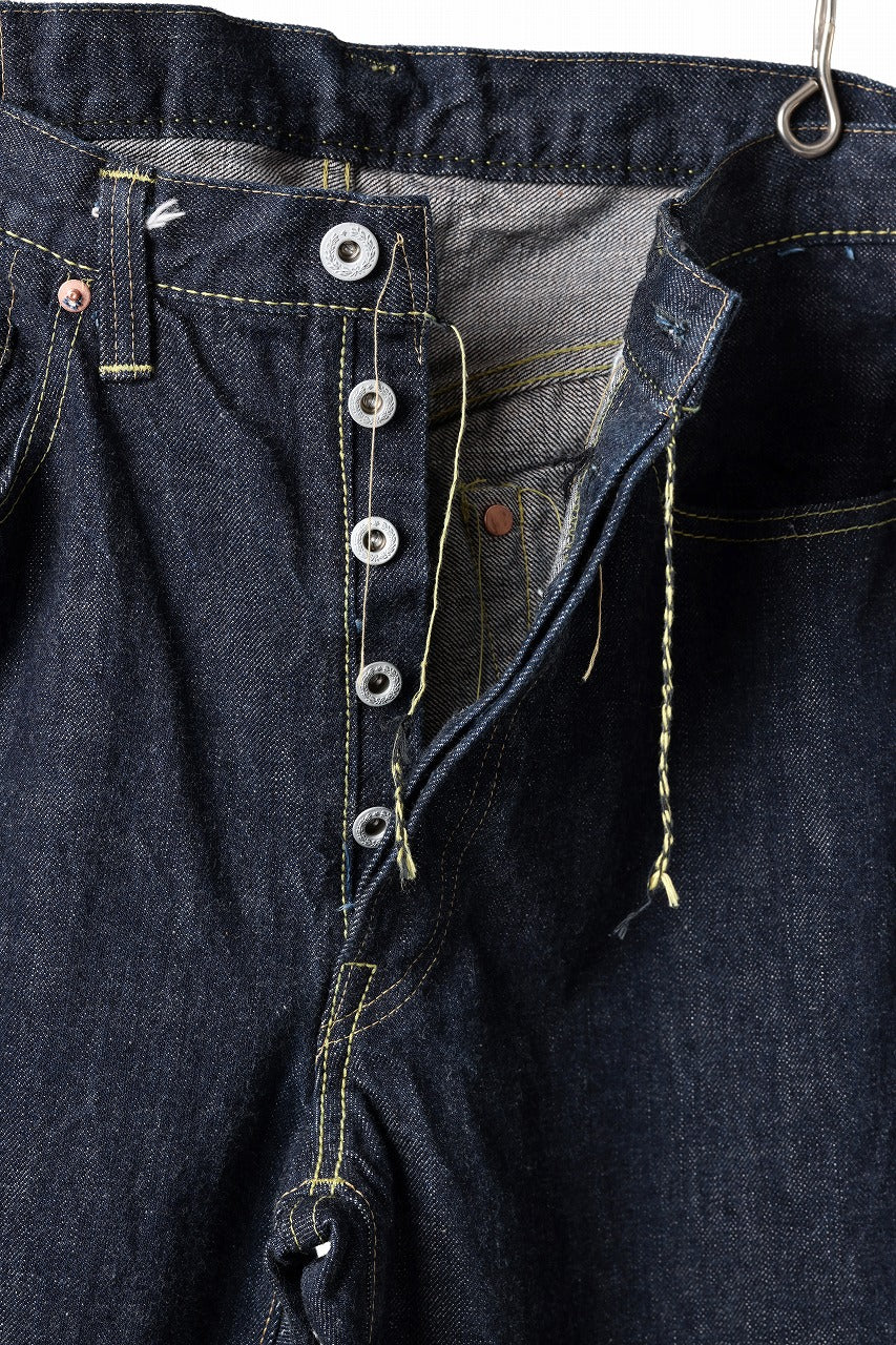 FULLCOUNT WWⅡ Model Brown Cotton Denim Pants / 13.7oz Zimbabwe Selvedge Denim (INDIGO BLUE / ONE WAHED)