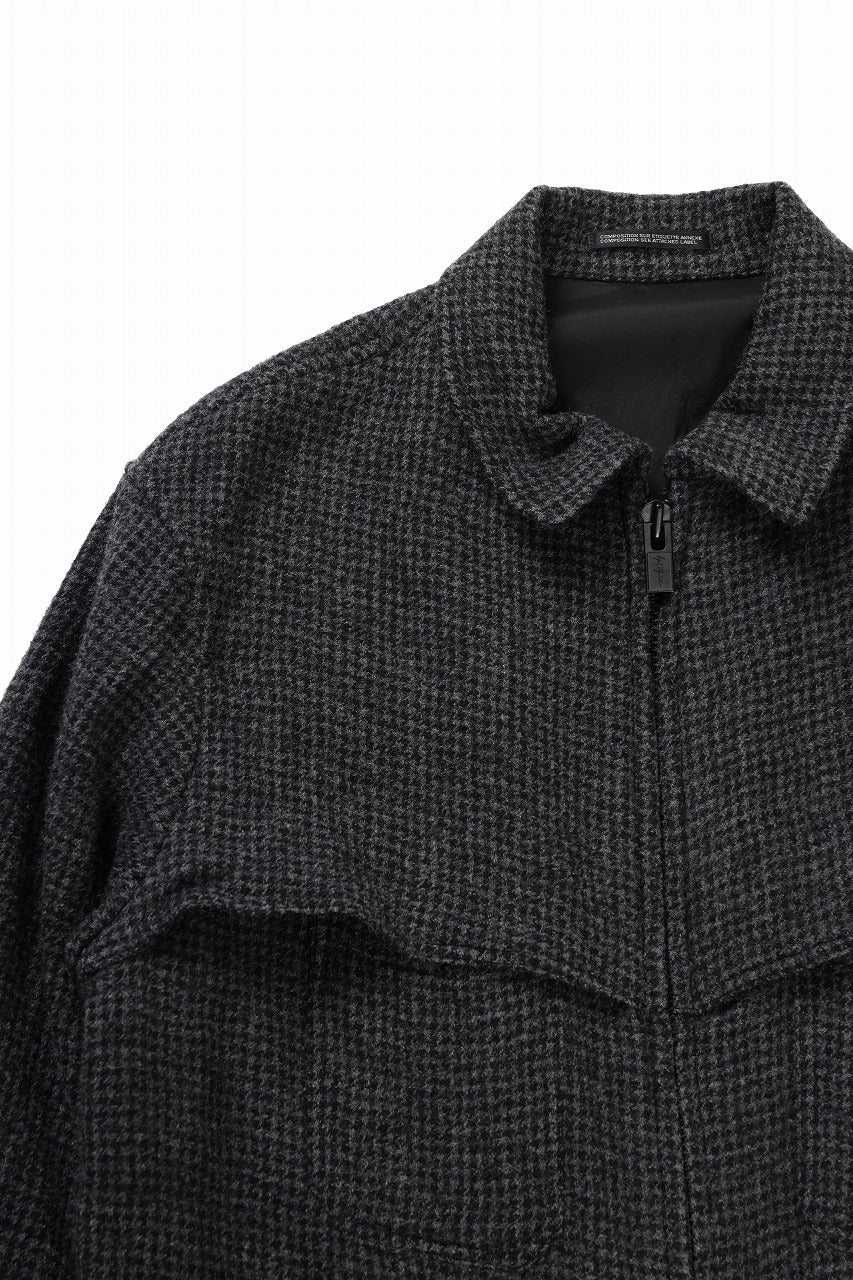 画像をギャラリービューアに読み込む, Y&#39;s for men BLOUSON with HAND STITCH / HOUNDSTOOTH WOOL (BLACK)