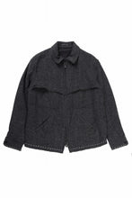 画像をギャラリービューアに読み込む, Y&#39;s for men BLOUSON with HAND STITCH / HOUNDSTOOTH WOOL (BLACK)