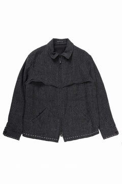 画像をギャラリービューアに読み込む, Y&#39;s for men BLOUSON with HAND STITCH / HOUNDSTOOTH WOOL (BLACK)