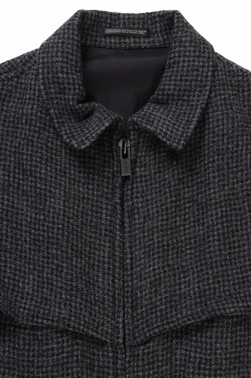 画像をギャラリービューアに読み込む, Y&#39;s for men BLOUSON with HAND STITCH / HOUNDSTOOTH WOOL (BLACK)