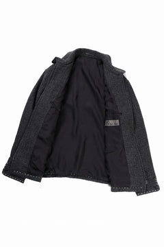 画像をギャラリービューアに読み込む, Y&#39;s for men BLOUSON with HAND STITCH / HOUNDSTOOTH WOOL (BLACK)