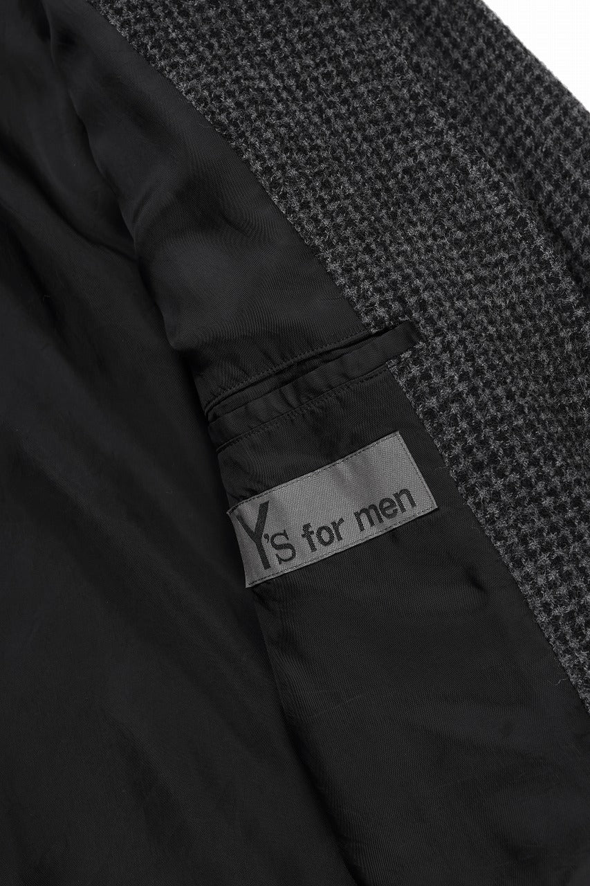 画像をギャラリービューアに読み込む, Y&#39;s for men BLOUSON with HAND STITCH / HOUNDSTOOTH WOOL (BLACK)