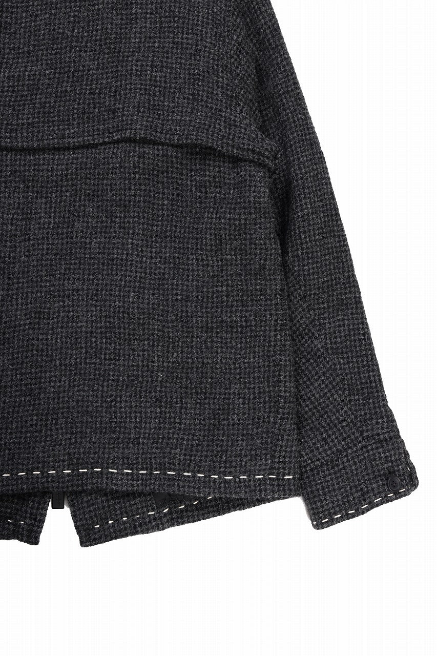 画像をギャラリービューアに読み込む, Y&#39;s for men BLOUSON with HAND STITCH / HOUNDSTOOTH WOOL (BLACK)