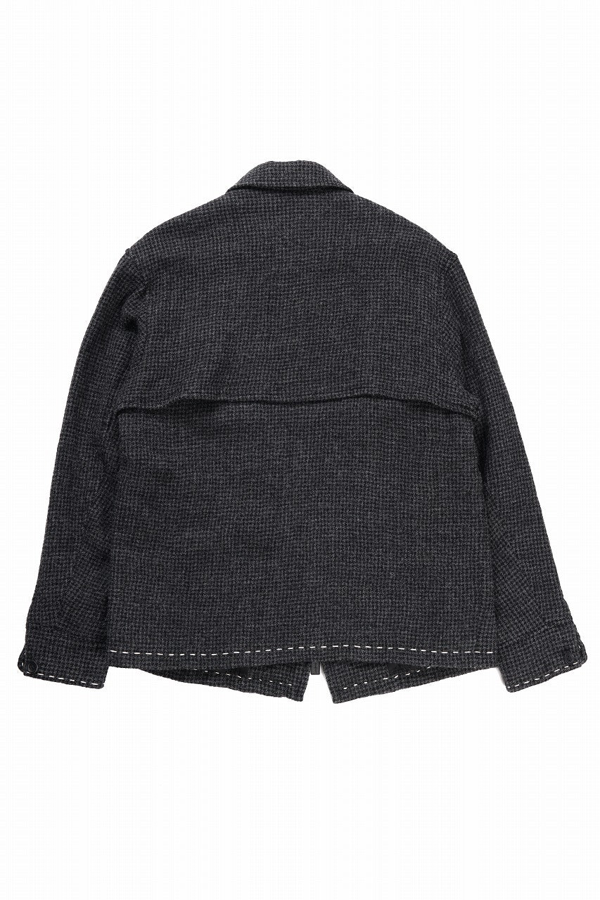 画像をギャラリービューアに読み込む, Y&#39;s for men BLOUSON with HAND STITCH / HOUNDSTOOTH WOOL (BLACK)