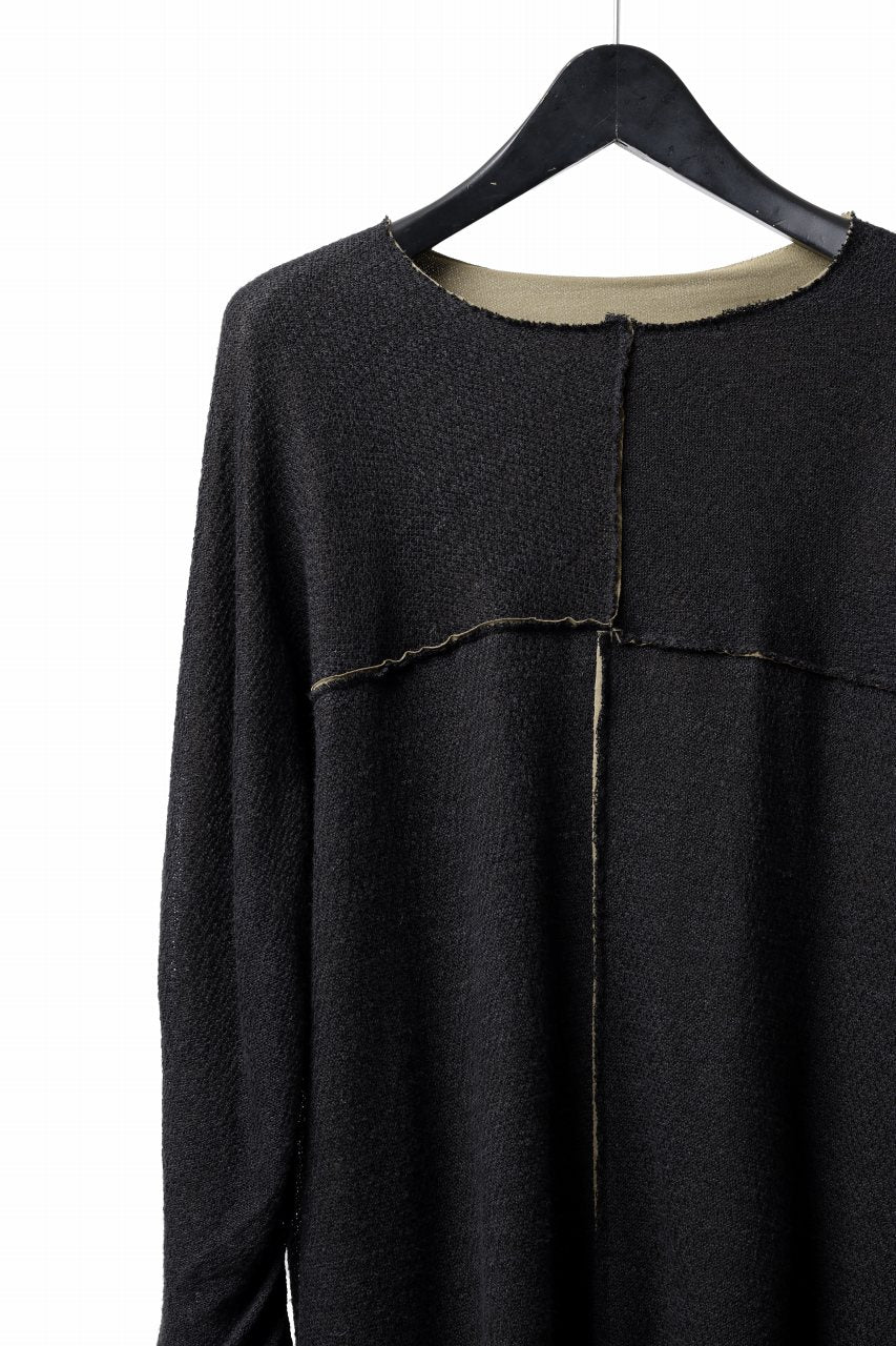 Load image into Gallery viewer, m.a+ double one piece long sleeve knit &amp; t-shirt / T211DM/VLOH/JCL1 (BLACK/WOOD BROWN)