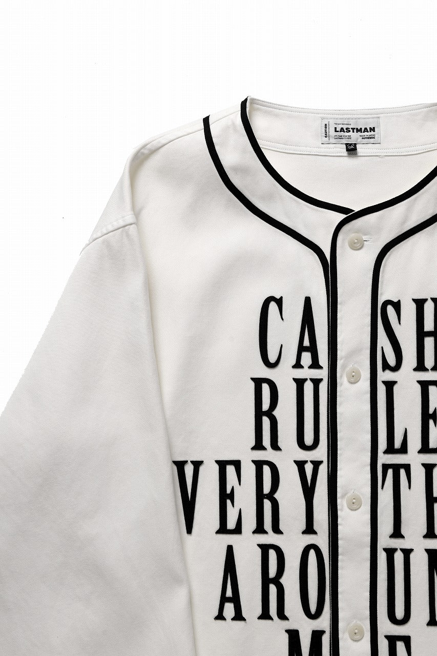Load image into Gallery viewer, LASTMAN BASEBALL SHIRT &quot;C.R.E.A.M&quot; (L/S) (WHITE)