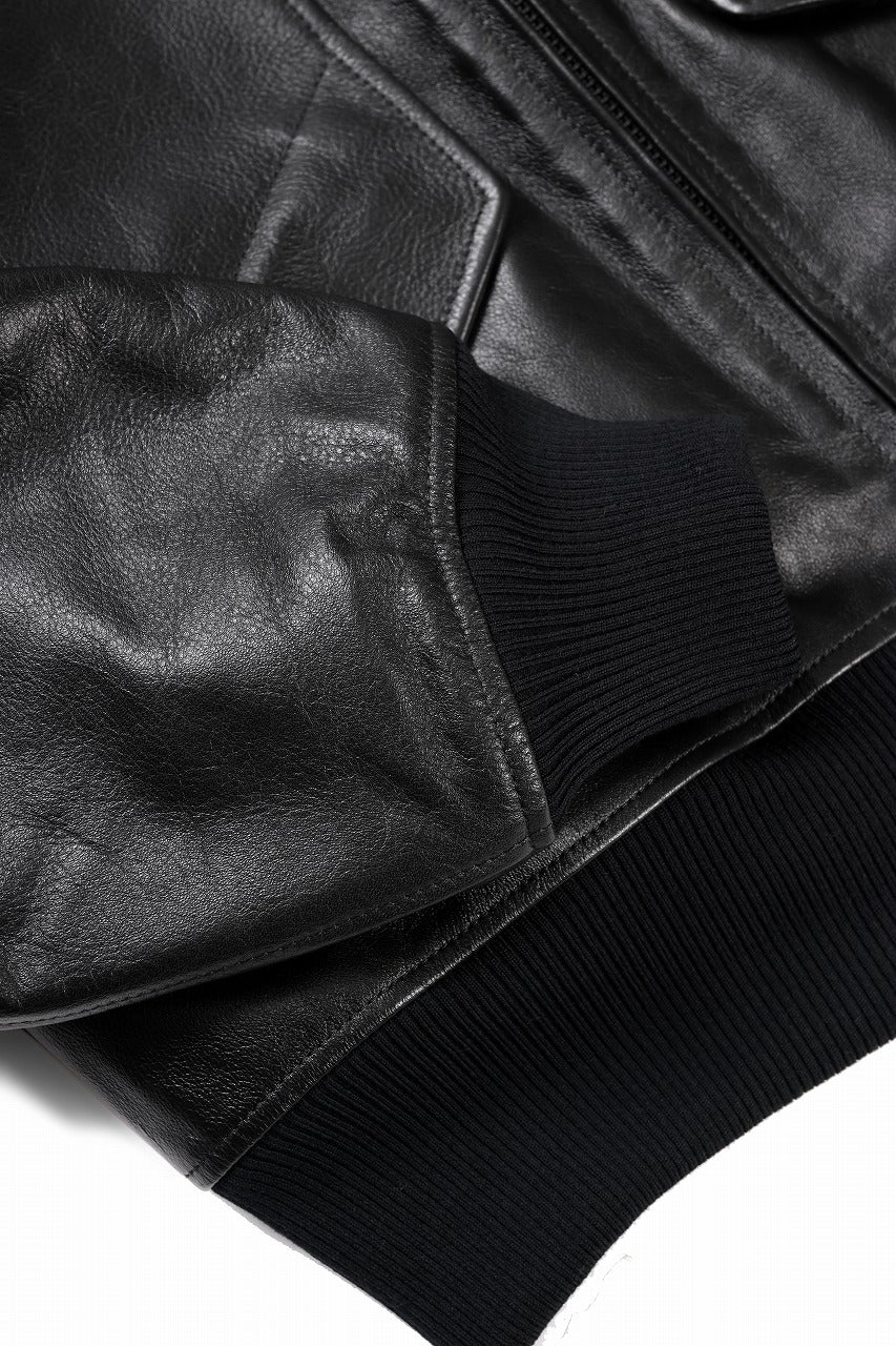 画像をギャラリービューアに読み込む, Y-3 Yohji Yamamoto LEATHER BOMBER JACKET (BLACK)