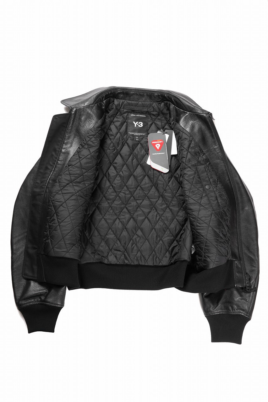 画像をギャラリービューアに読み込む, Y-3 Yohji Yamamoto LEATHER BOMBER JACKET (BLACK)