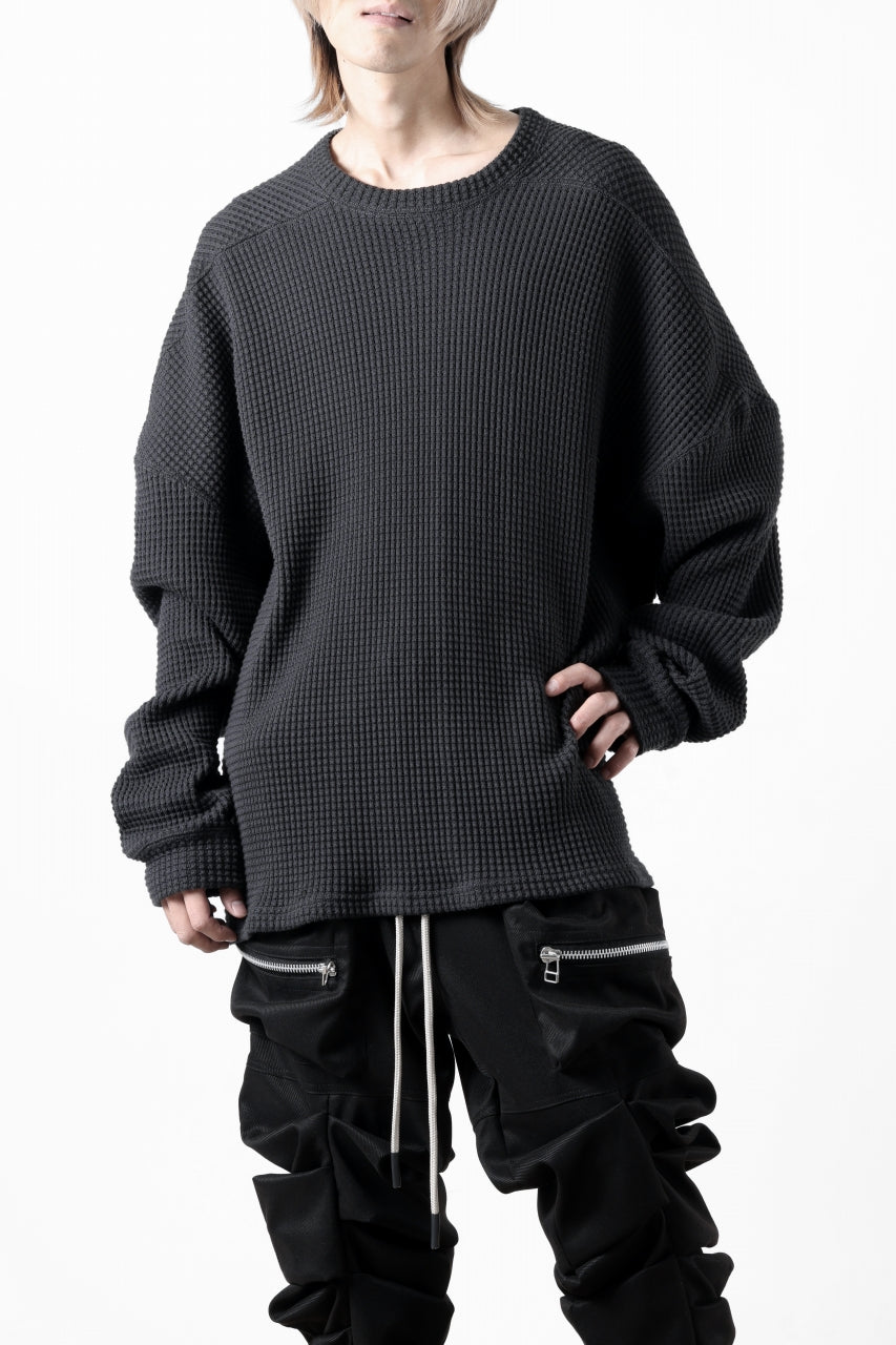 A.F ARTEFACT OVER SIZE TOP / HEAVY WAFFLE JERSEY (D.GREY)