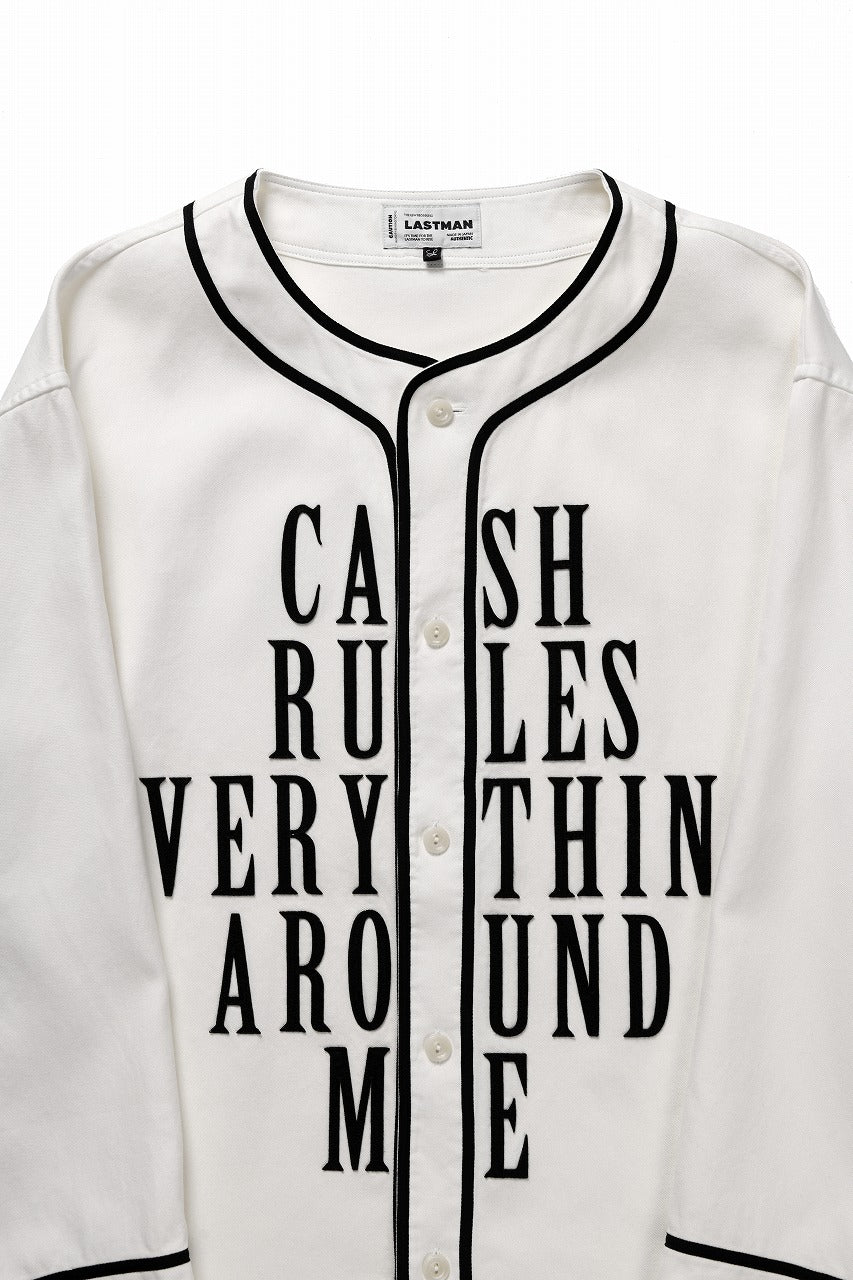 Load image into Gallery viewer, LASTMAN BASEBALL SHIRT &quot;C.R.E.A.M&quot; (L/S) (WHITE)