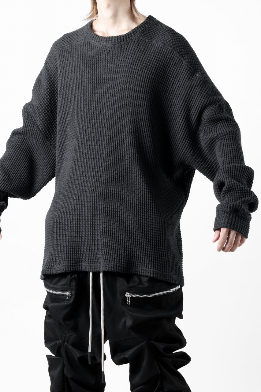 画像をギャラリービューアに読み込む, A.F ARTEFACT OVER SIZE TOP / HEAVY WAFFLE JERSEY (D.GREY)