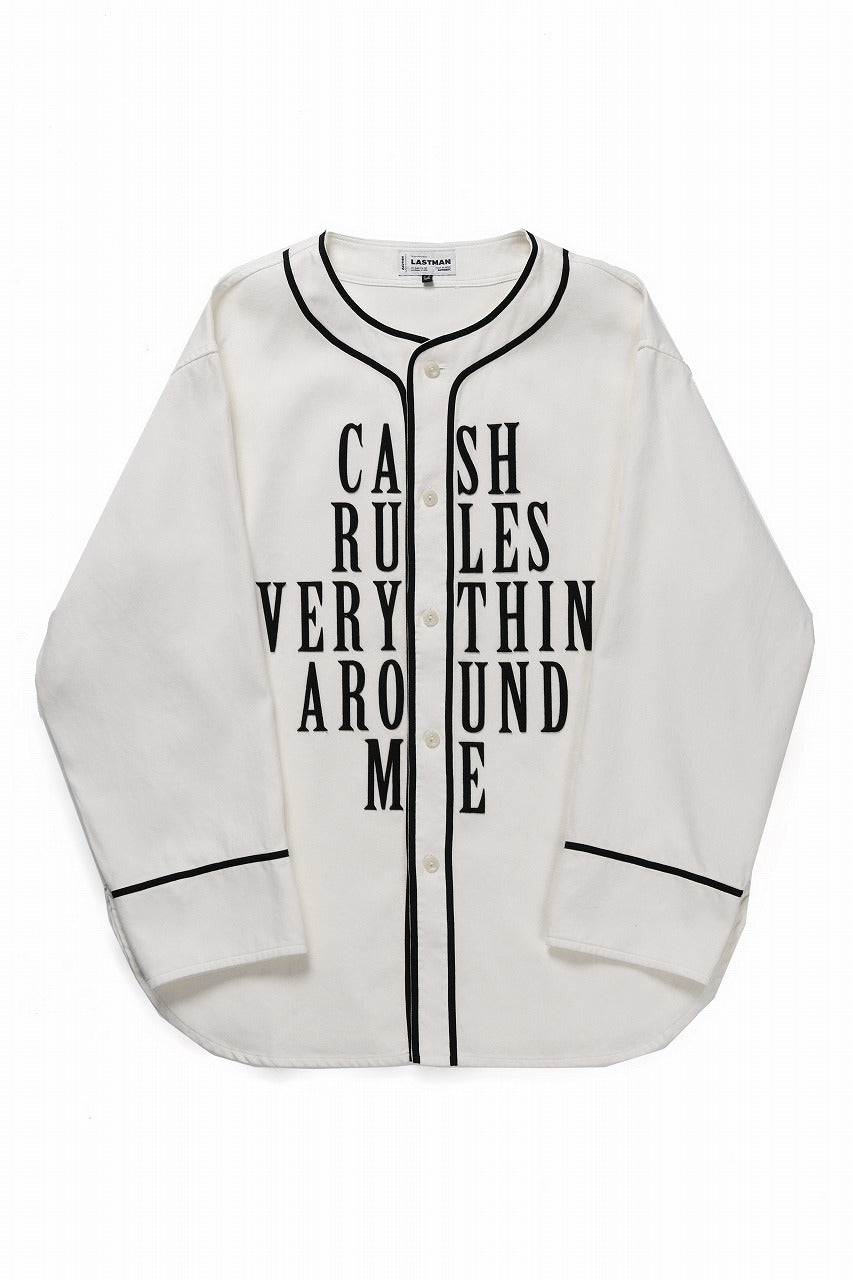 Load image into Gallery viewer, LASTMAN BASEBALL SHIRT &quot;C.R.E.A.M&quot; (L/S) (WHITE)