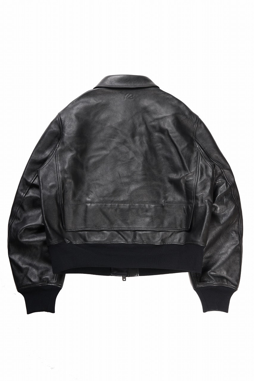画像をギャラリービューアに読み込む, Y-3 Yohji Yamamoto LEATHER BOMBER JACKET (BLACK)