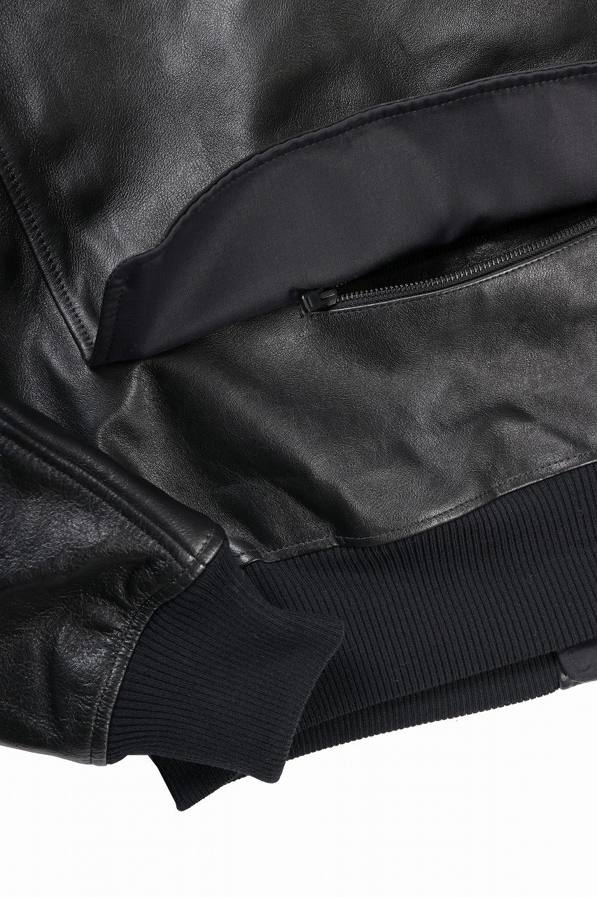 画像をギャラリービューアに読み込む, Y-3 Yohji Yamamoto LEATHER BOMBER JACKET (BLACK)