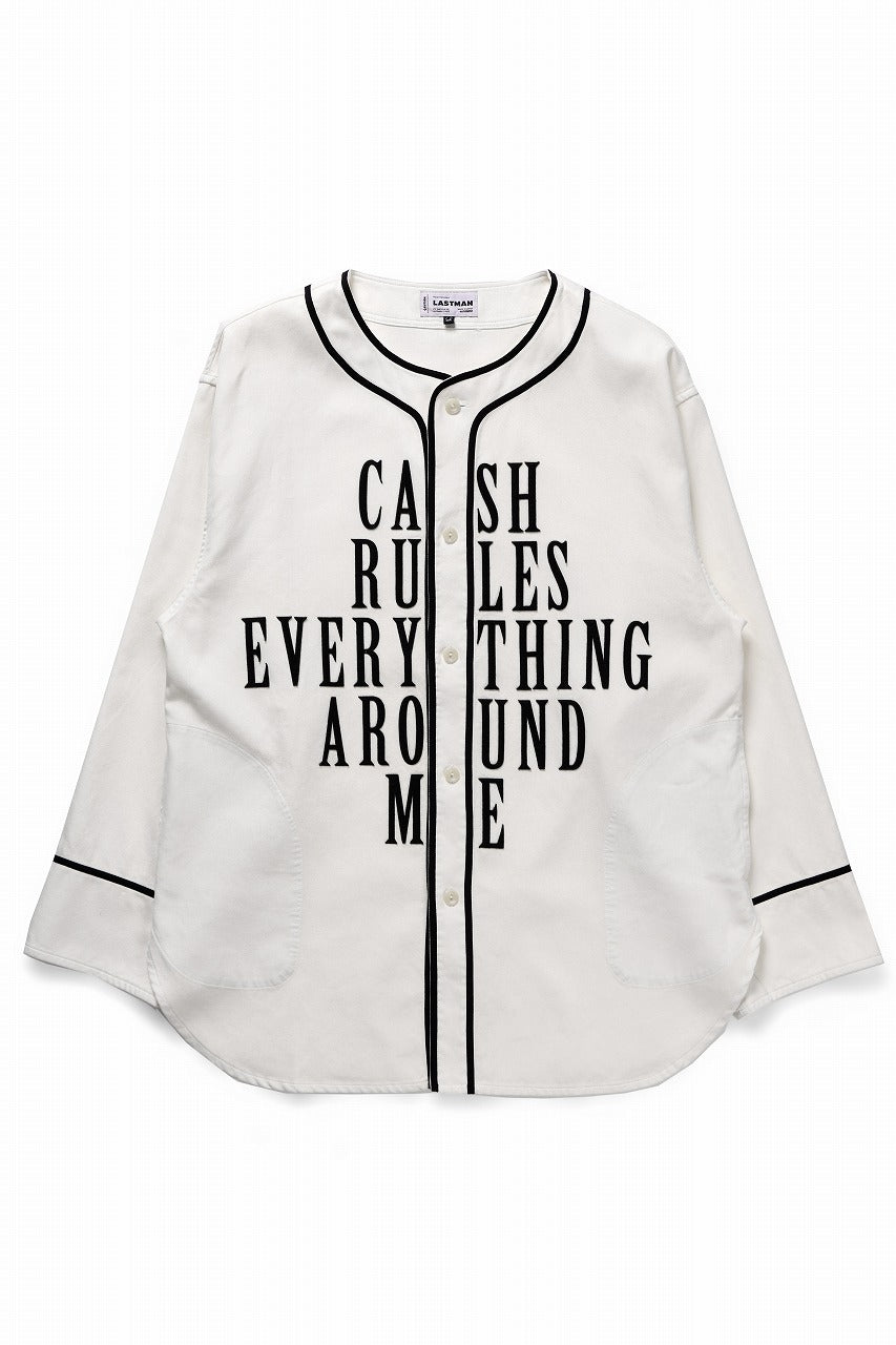 Load image into Gallery viewer, LASTMAN BASEBALL SHIRT &quot;C.R.E.A.M&quot; (L/S) (WHITE)