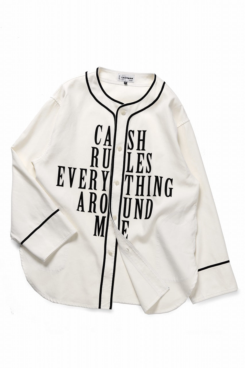 Load image into Gallery viewer, LASTMAN BASEBALL SHIRT &quot;C.R.E.A.M&quot; (L/S) (WHITE)