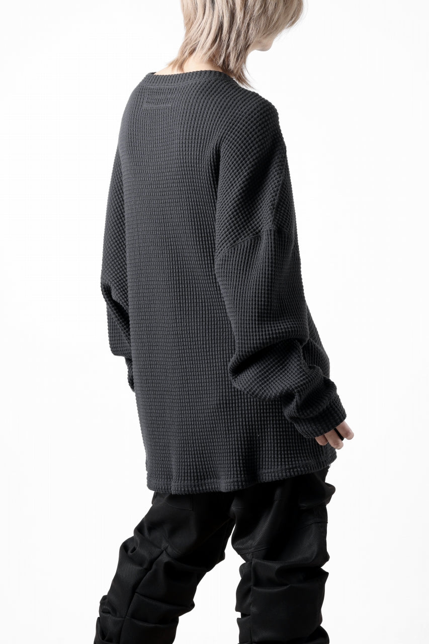 A.F ARTEFACT OVER SIZE TOP / HEAVY WAFFLE JERSEY (D.GREY)