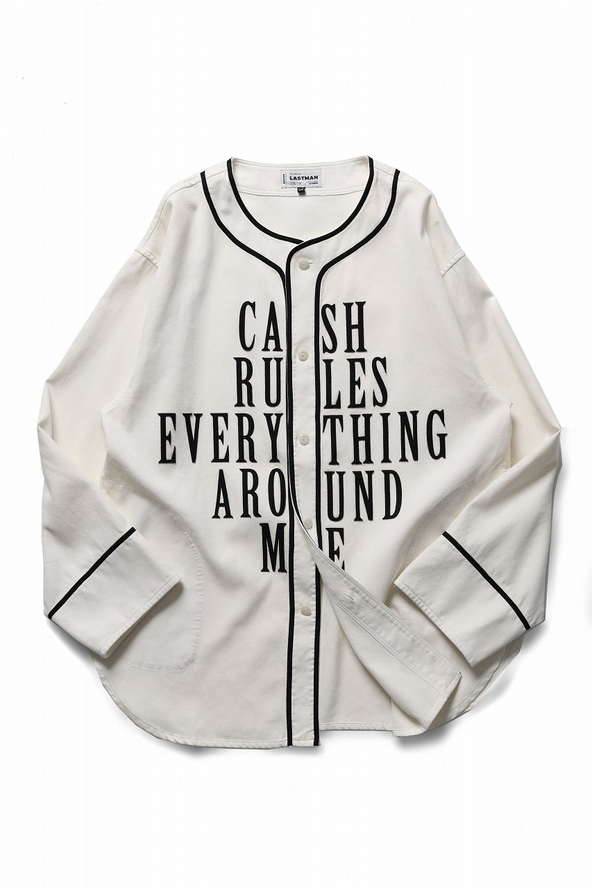 Load image into Gallery viewer, LASTMAN BASEBALL SHIRT &quot;C.R.E.A.M&quot; (L/S) (WHITE)