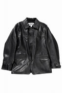 Y's for men x MASSES LEATHER CAR COAT / MA HORSE LEATHER (BLACK)