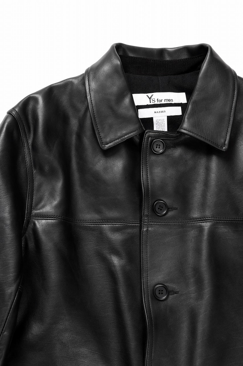 画像をギャラリービューアに読み込む, Y&#39;s for men x MASSES LEATHER CAR COAT / MA HORSE LEATHER (BLACK)